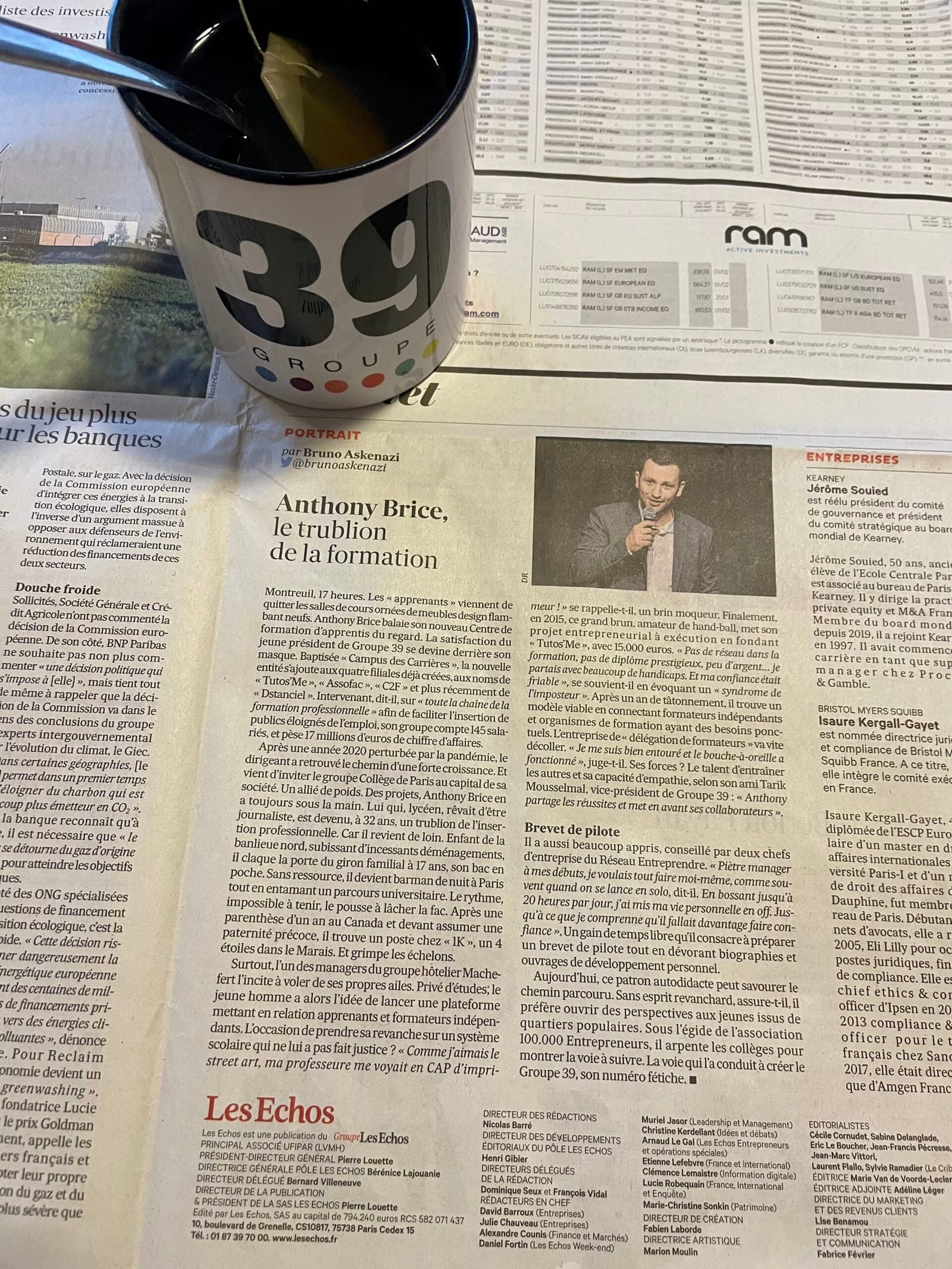 Portrait d’Anthony Brice dans les Echos